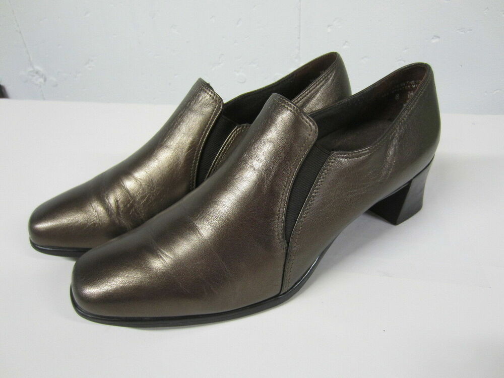 Munro Made In USA Bronze Brown Elastic Gusset Comfort Slip On Loafers 8M 38.5